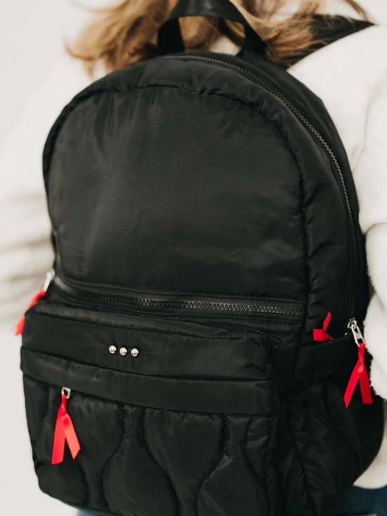 Pretty Simple Go To Organized Puffer Nylon Backpack Laptop Compartment Black main image 4